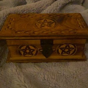 Hand carved wooden box